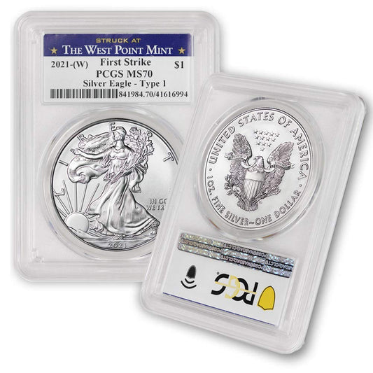 Perfect 2021 (W) 1 oz Silver Eagle MS-70 – Struck at West Point!