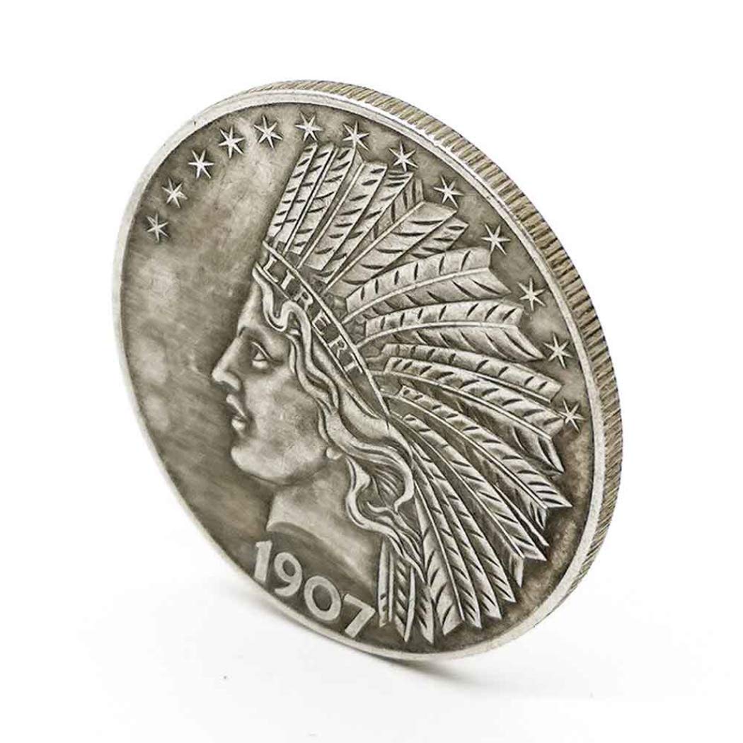 YukaBa MarshLing Antique Liberty Indian Head Ten-Dollars Coin - Great American Commemorative Old Coins- Uncirculated Morgan Dollars-Discover History of US Coins Perfect Quality