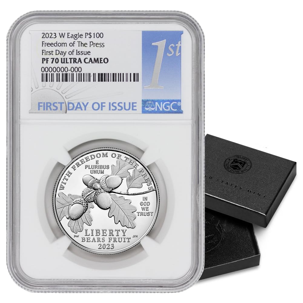 Perfect 2023-W Platinum Eagle PF-70 Ultra Cameo - First Day Issue, OGP”