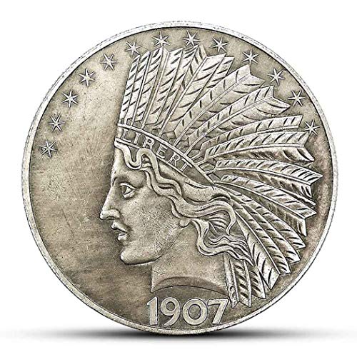 YukaBa MarshLing Antique Liberty Indian Head Ten-Dollars Coin - Great American Commemorative Old Coins- Uncirculated Morgan Dollars-Discover History of US Coins Perfect Quality