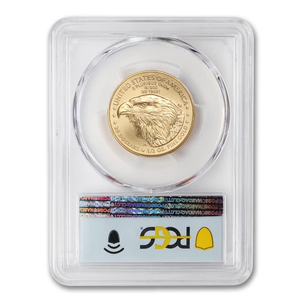 2022 1/2 oz American Gold Eagle MS-70 – First Day of Issue Flag Label