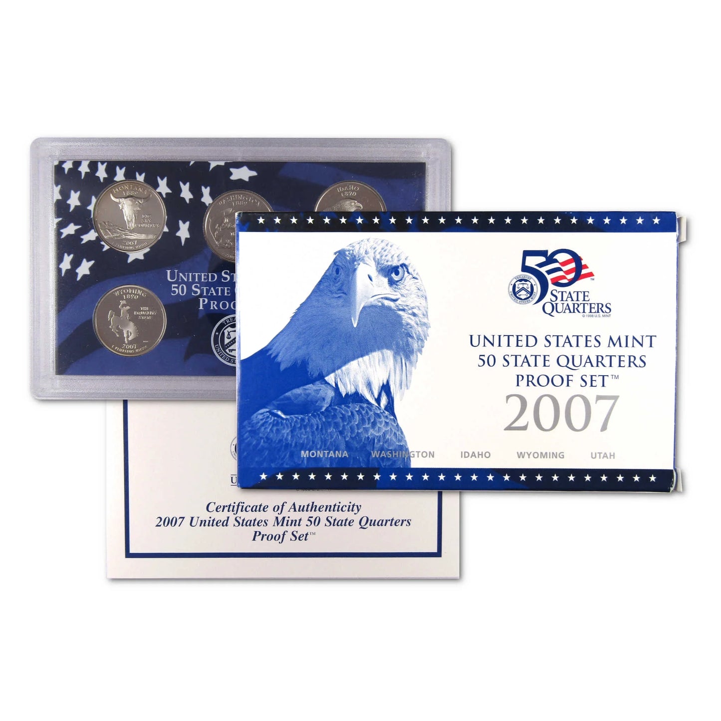 2007 State Quarter Clad Proof Set U.S. Mint Packaging OGP COA