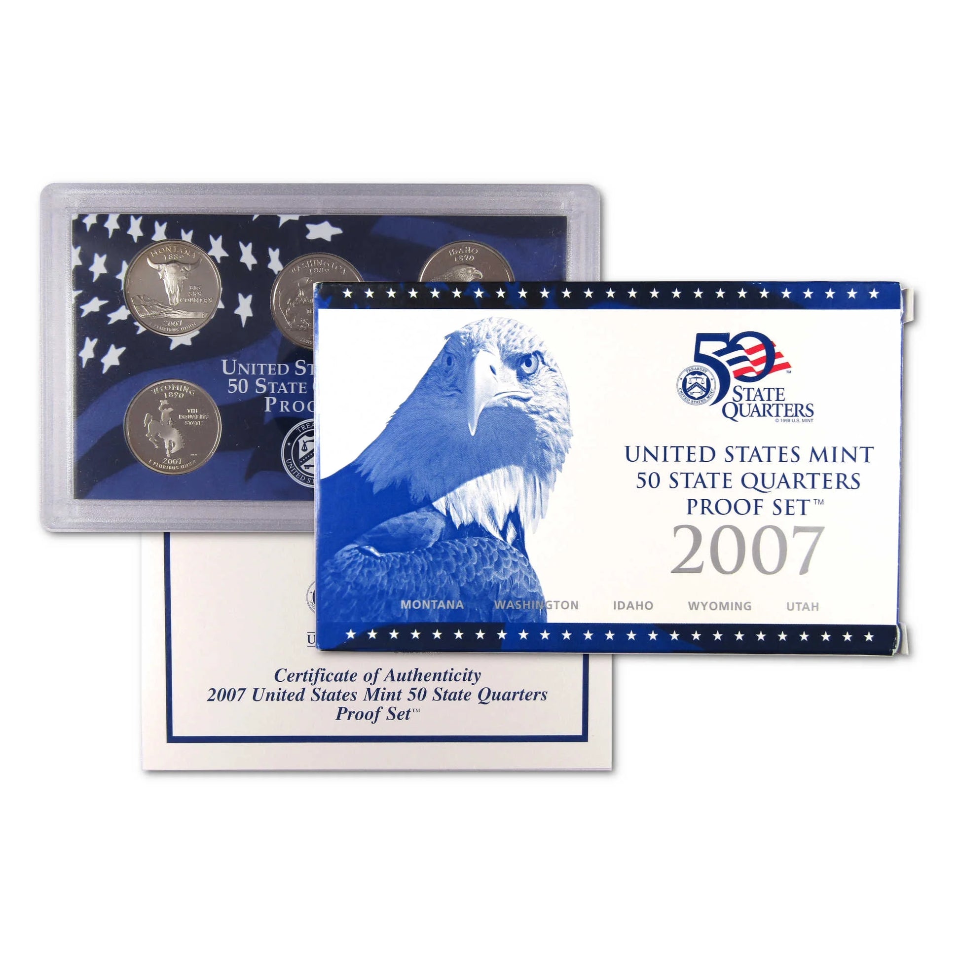 2007 State Quarter Clad Proof Set U.S. Mint Packaging OGP COA