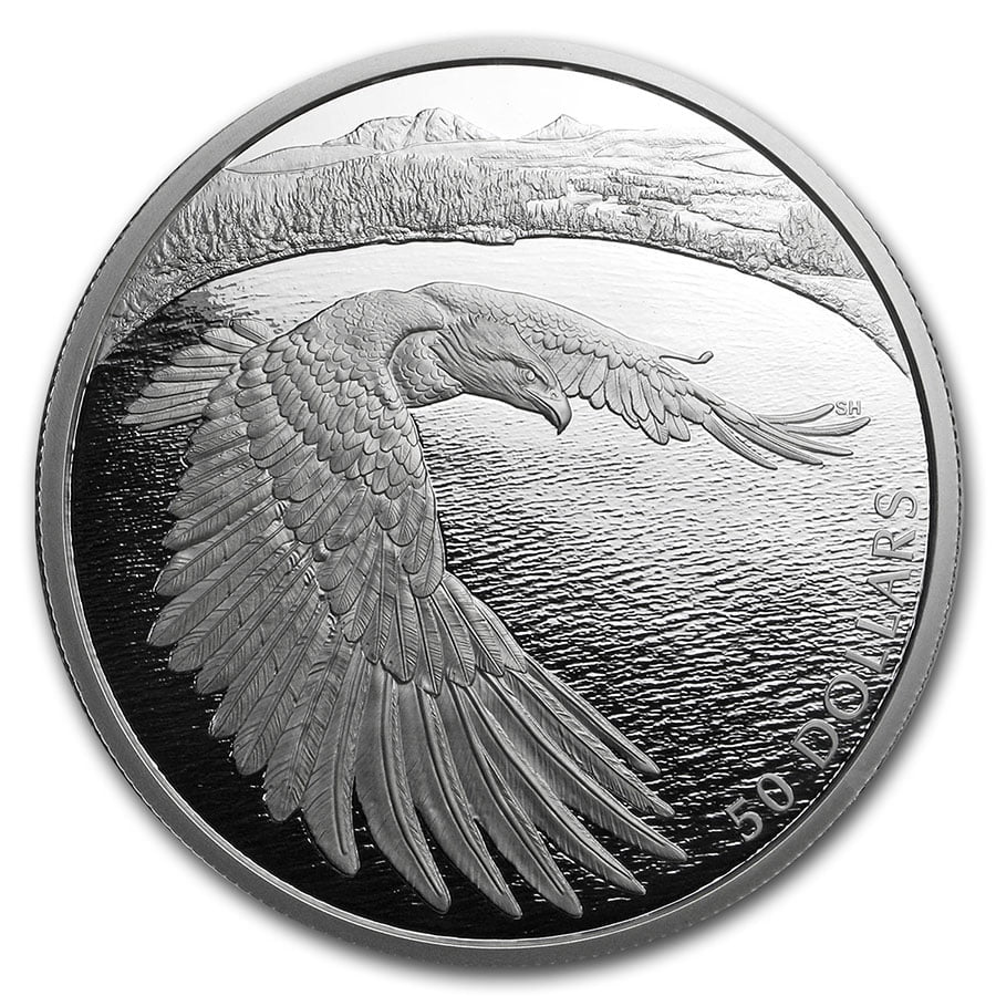 2020 Canada 5 Oz Silver $50 Courageous Bald Eagle