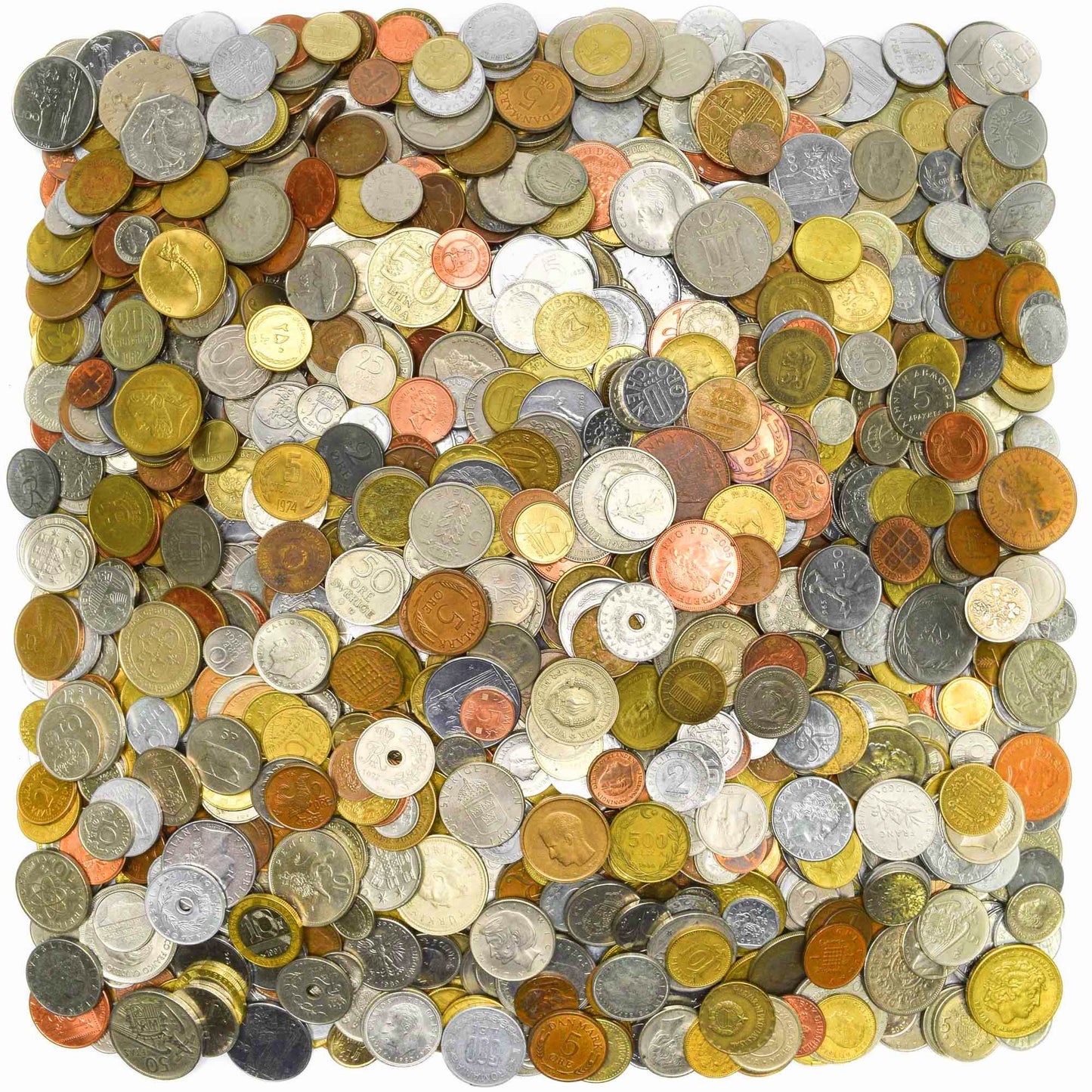 Lot of 1Lb - 4 Pounds of Mixed Foreign World Coins Mostly Biggest African Asian European Latin American Countries Nations Kingdoms