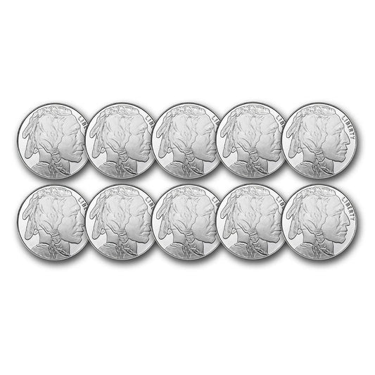 1 Oz Silver round - Buffalo (Lot of 10) - Walmart