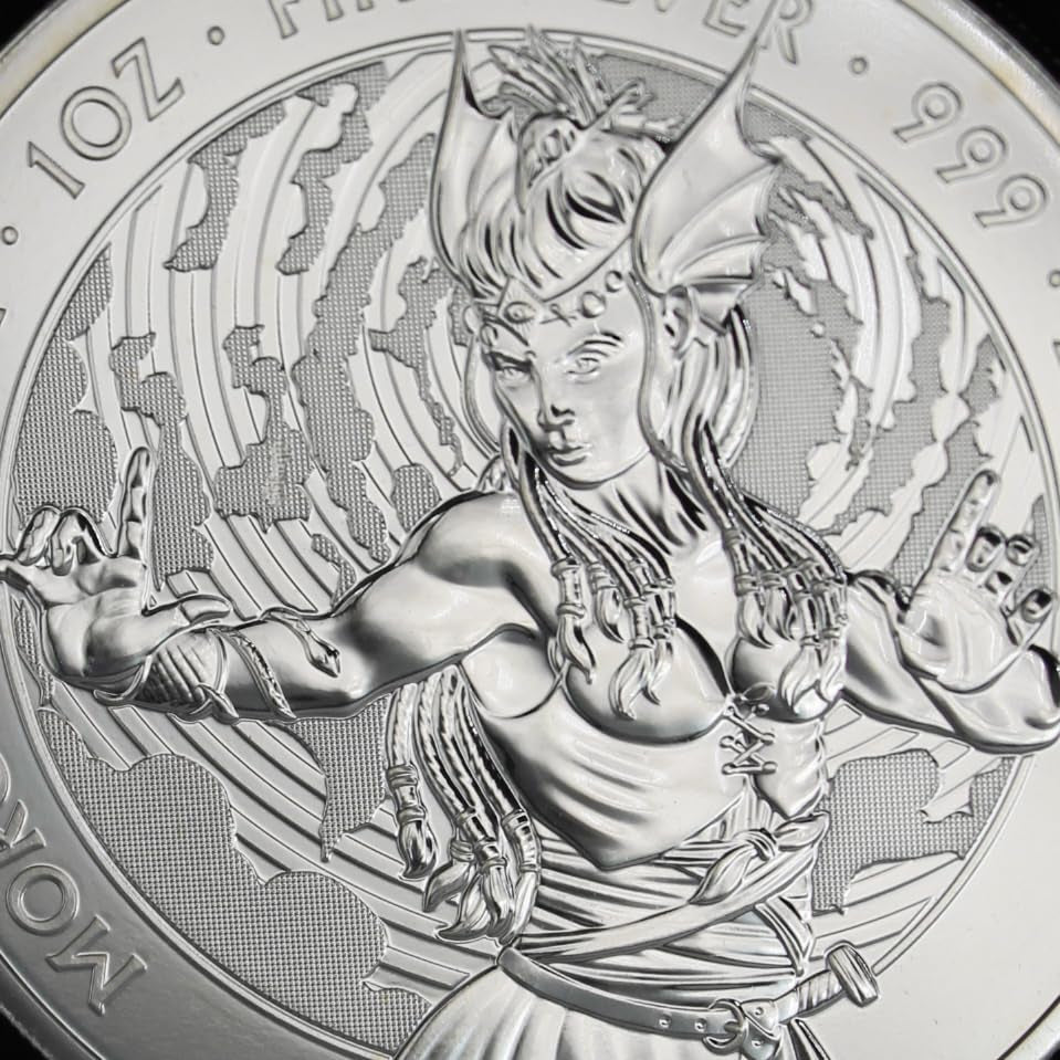 2024-1 Oz British Silver Morgan Le Fay Coin by the Royal Mint Brilliant Uncirculated with Certificate of Authenticity £2 Seller BU