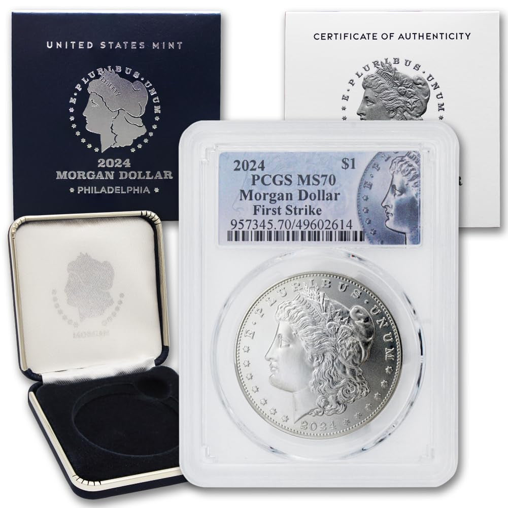 2024 - American Silver Morgan Dollar Coin MS-70 (First Strike) with Original Government Packaging $1 PCGS MS70