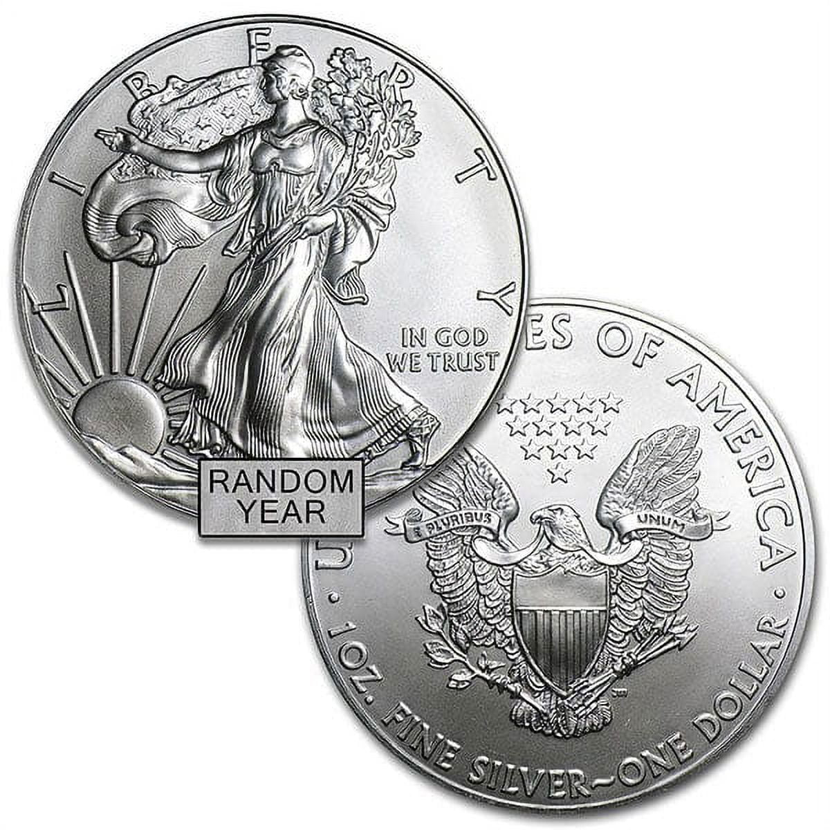 U.S. Mint Silver American Eagle Coin - Random Year, Type 1 Reverse (Dates Our Choice),Bullion