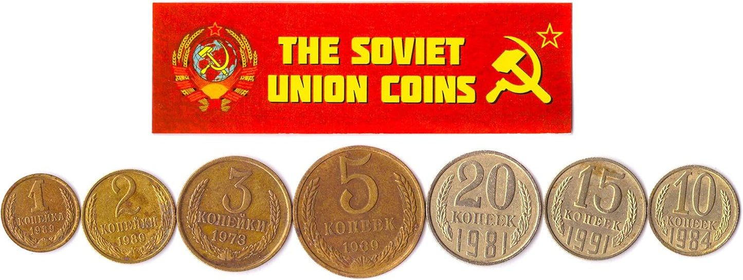 LOT of 100 USSR Soviet Russian KOPEKS Coins 1961-1991 Cold WAR Hammer and Sickle Money