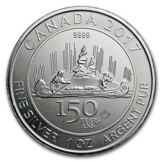 2017 Canada 1 Oz Silver $5 150Th Anniversary Voyageur BU