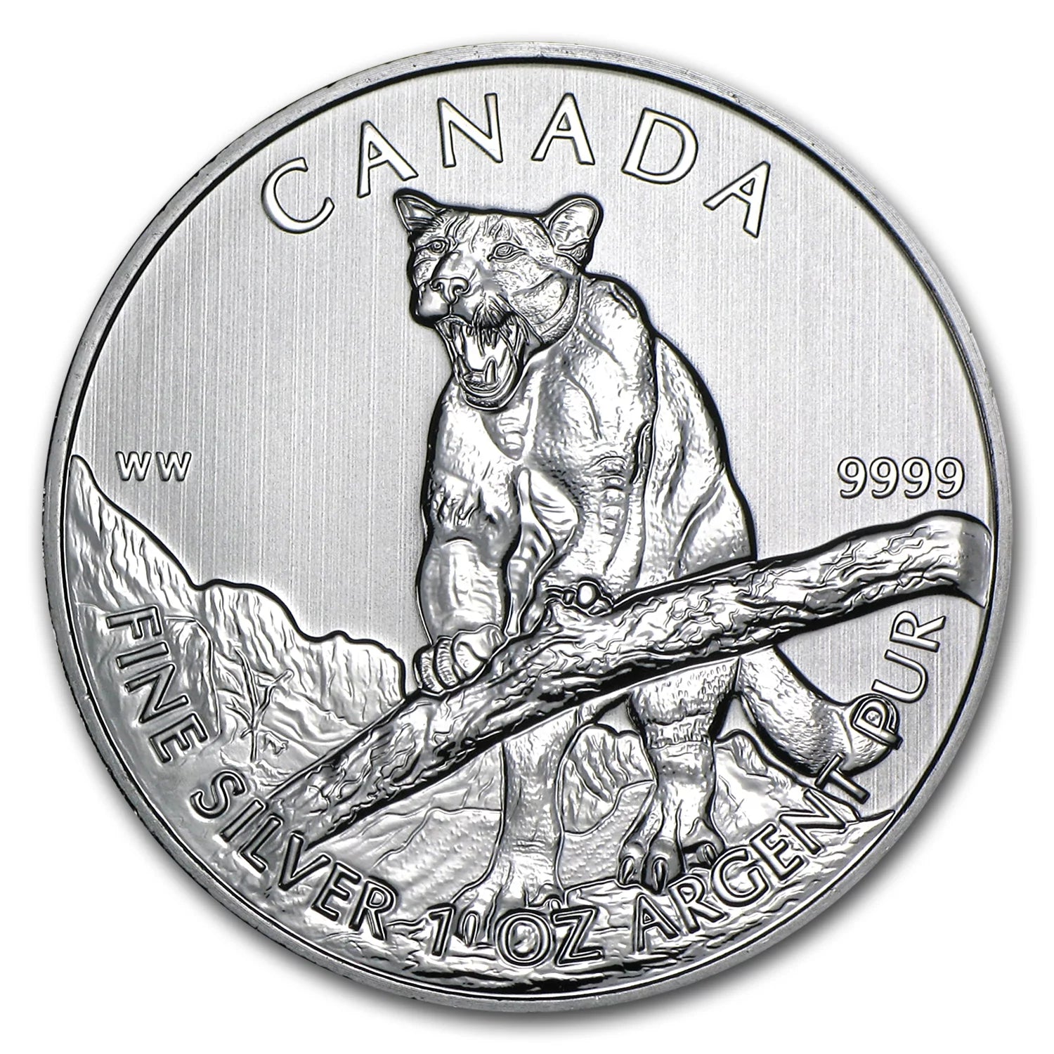 2012 Canada 1 Oz Silver Wildlife Series Cougar