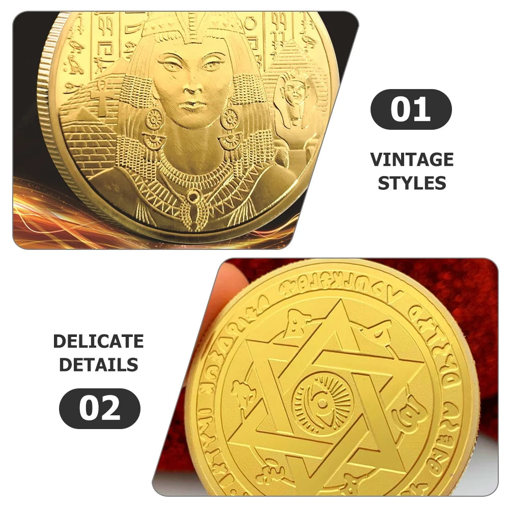 Vintage Craft Coin Commemorative Egypt Style Coin Delicate Coin for Collection