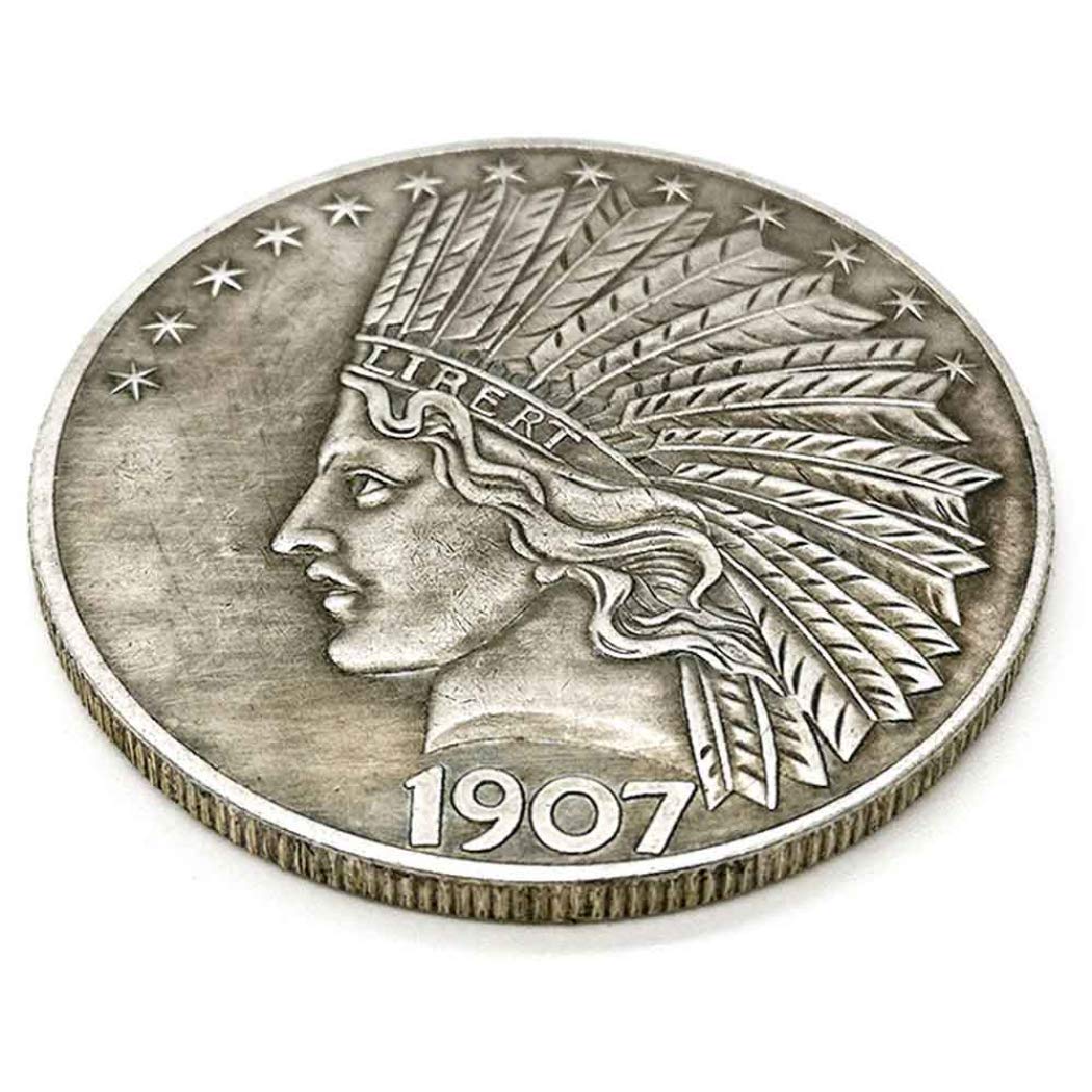 YukaBa MarshLing Antique Liberty Indian Head Ten-Dollars Coin - Great American Commemorative Old Coins- Uncirculated Morgan Dollars-Discover History of US Coins Perfect Quality