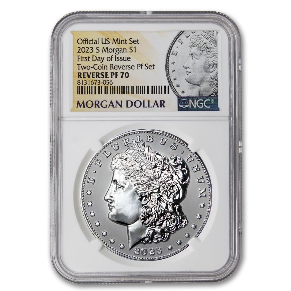 2023 S Set of (2) American Proof Silver Morgan and Peace Dollar Coins Reverse PF-70 (First Day of Issue) $1 Rev PF70 NGC