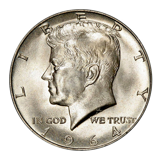 1964 D - 90% Silver JFK Brilliant Uncirculated Half Dollar BU