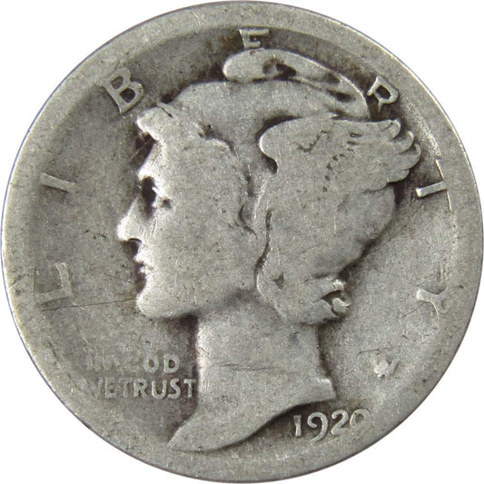 1920 Mercury Dime 90% Silver 10c US Coin Collectible