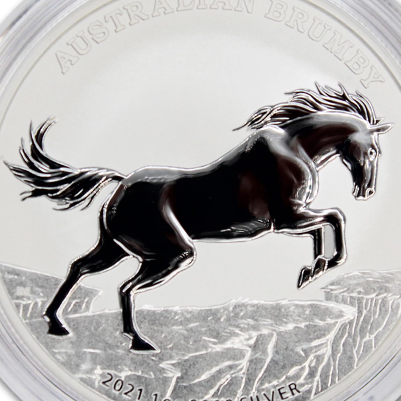 Collectible 2021-P Silver Australian Brumby Horse Coin - BU in Capsule with COA