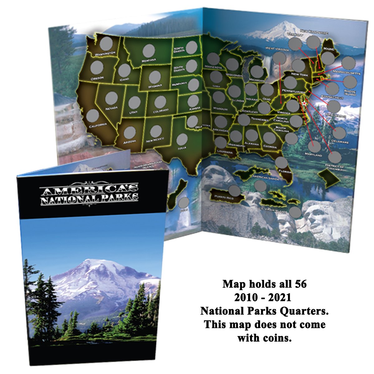 National Park Quarter Collection Book Folder Map