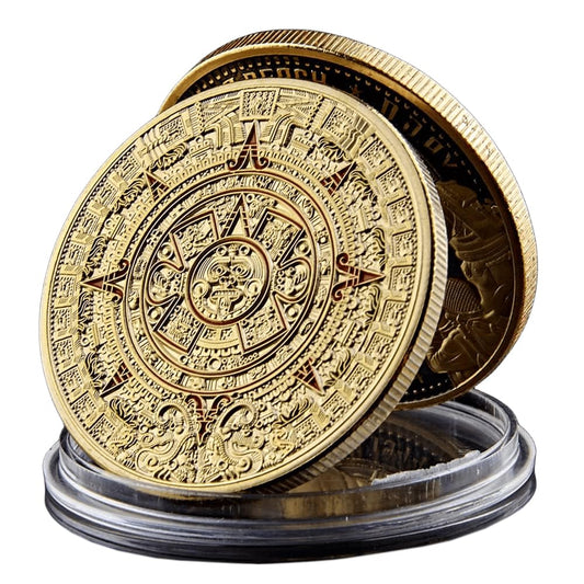 Joygulls Mexico Mayan Aztec Calendar Art Prophecy Culture Challenge Coin Collectibles