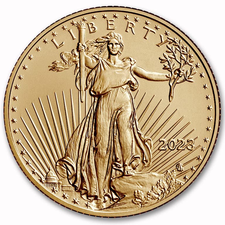 Mint State Gold 2023 $5 Gold Eagle – 1/10 oz BU, Original U.S. Mint Box!