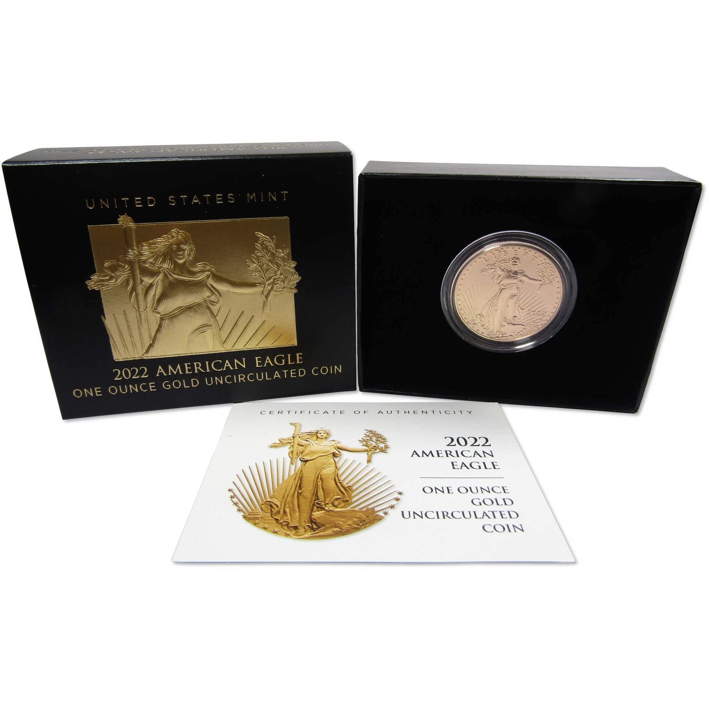 2022-W American Eagle 1 oz Gold $50 Uncirculated OGP COA SKU:OPC59