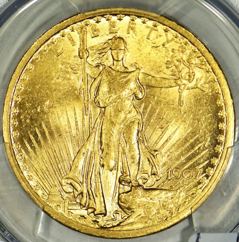 Rare 1907 Saint-Gaudens $20 Double Eagle – AU-58 PCGS Graded Gem!