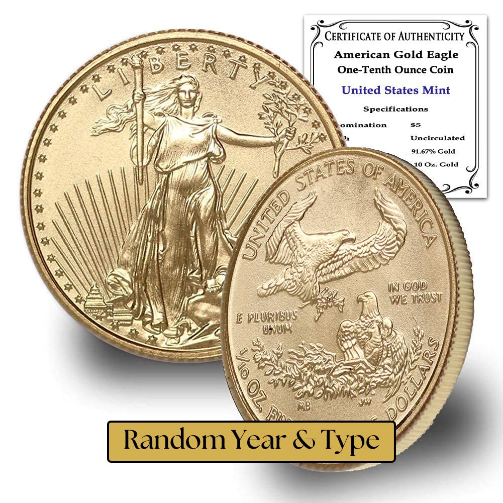 1986-Present 1/10 oz Gold American Eagle BU – Random Year, COA Included!”