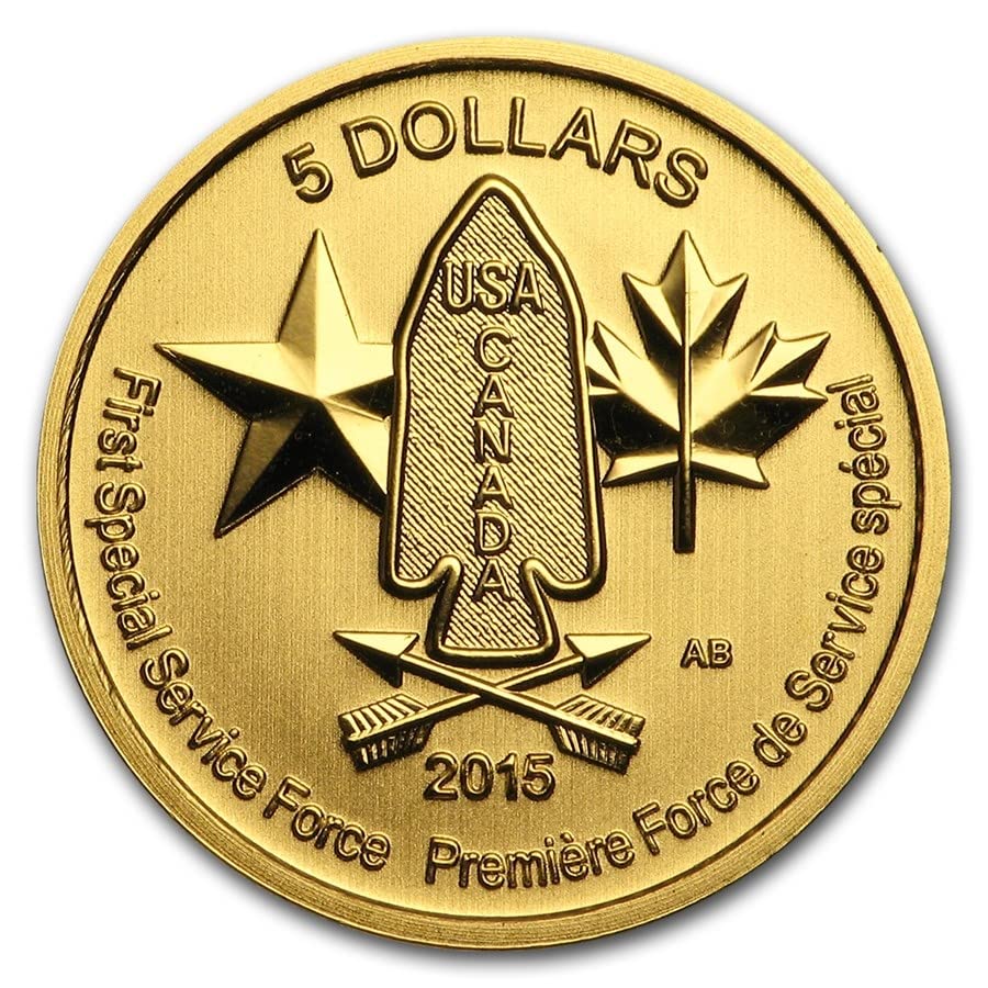 2015 Canadian Devil’s Brigade 1/10th Ounce Gold Coin – .9999 Fine Gold