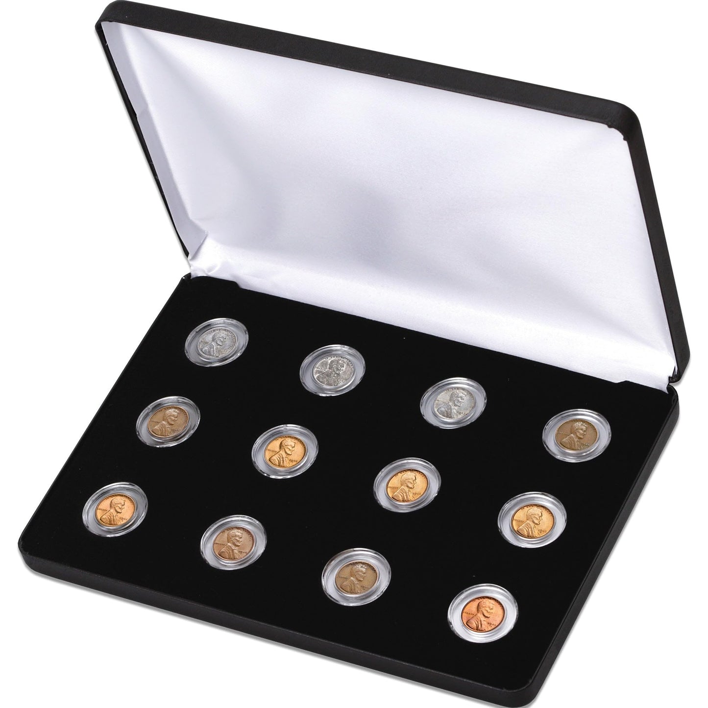 1943-1946 World War II Lincoln Cent 12-Coin Set with Case