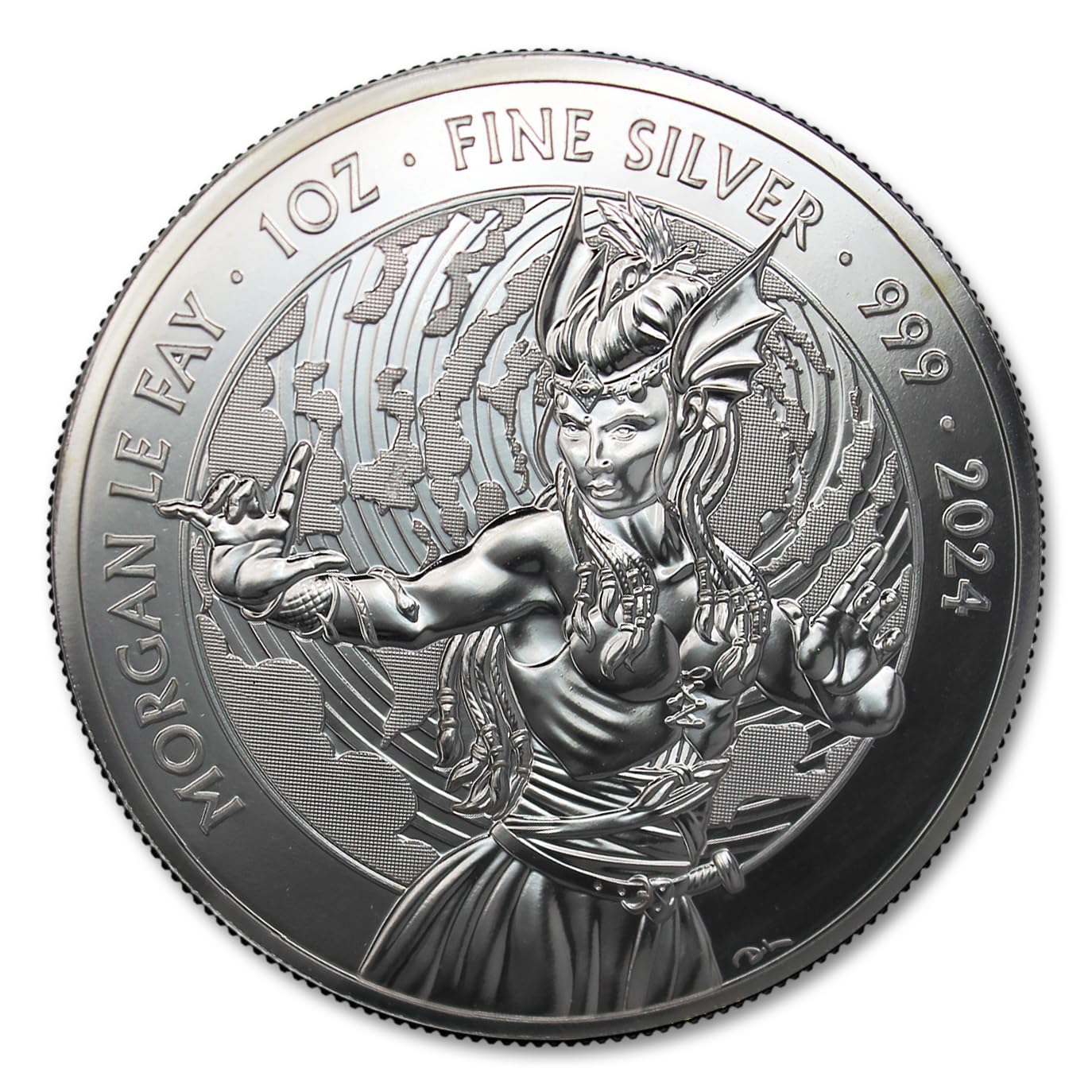 Rare 2024 1 oz Silver Morgan Le Fay Coin BU - Royal Mint £2 with COA”