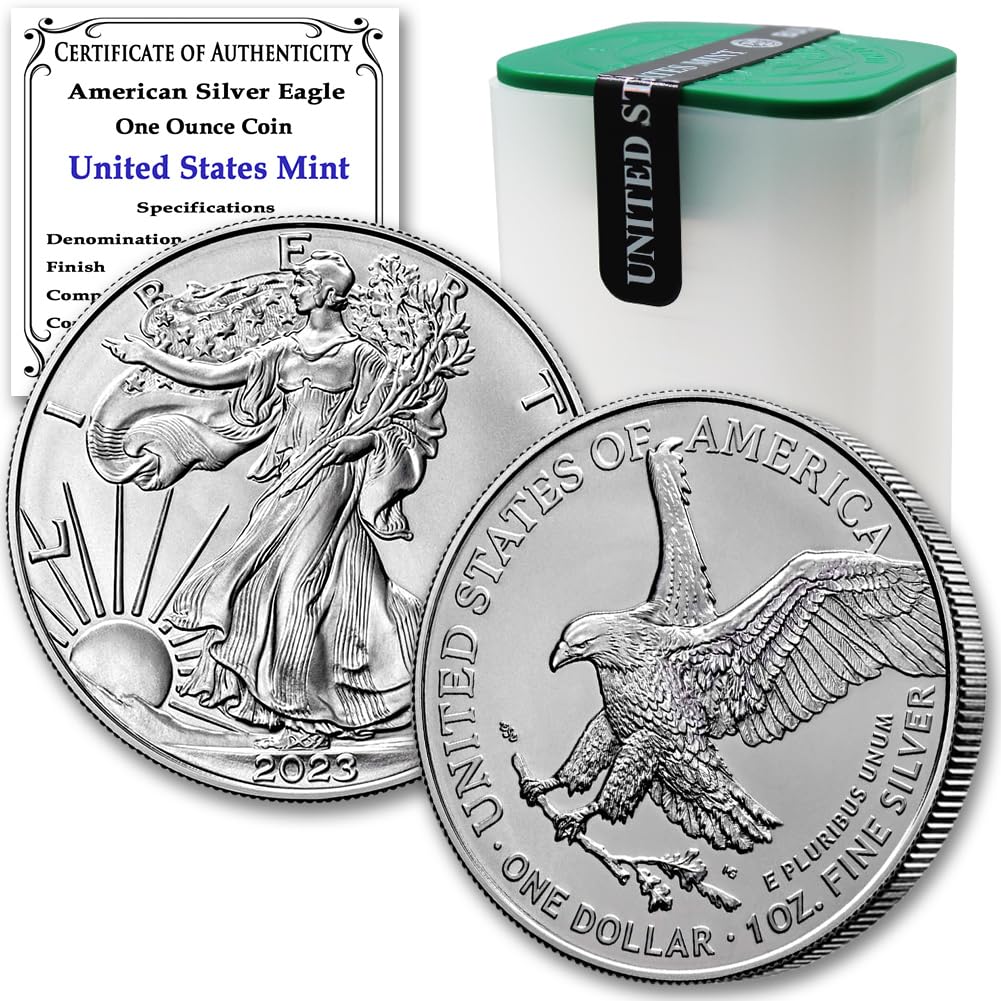 Collectible 2023 Silver Eagles BU (20) – COA, Original U.S. Mint Tube!”