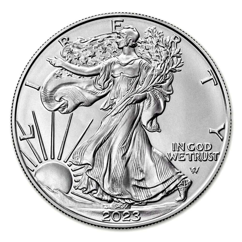 Brilliant Uncirculated 2023 Silver Eagles (5) – COA Included!