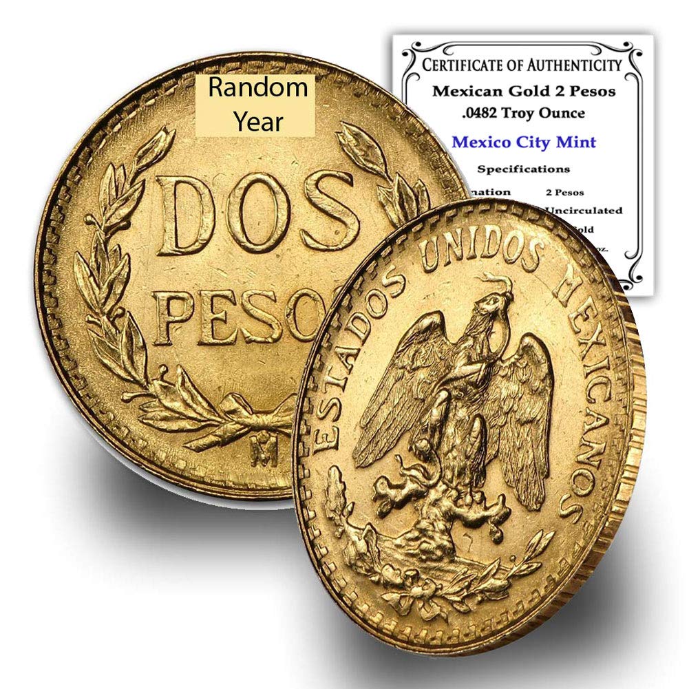 Rare Mint Condition Mexican 1/5 Hidalgo Gold 2 Pesos Coin – Historical Treasure!