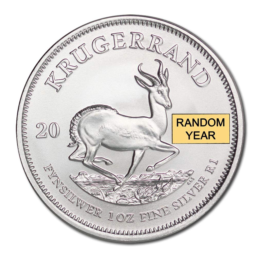 Rare South African Silver Krugerrand 1 oz Coin BU - Random Year with COA