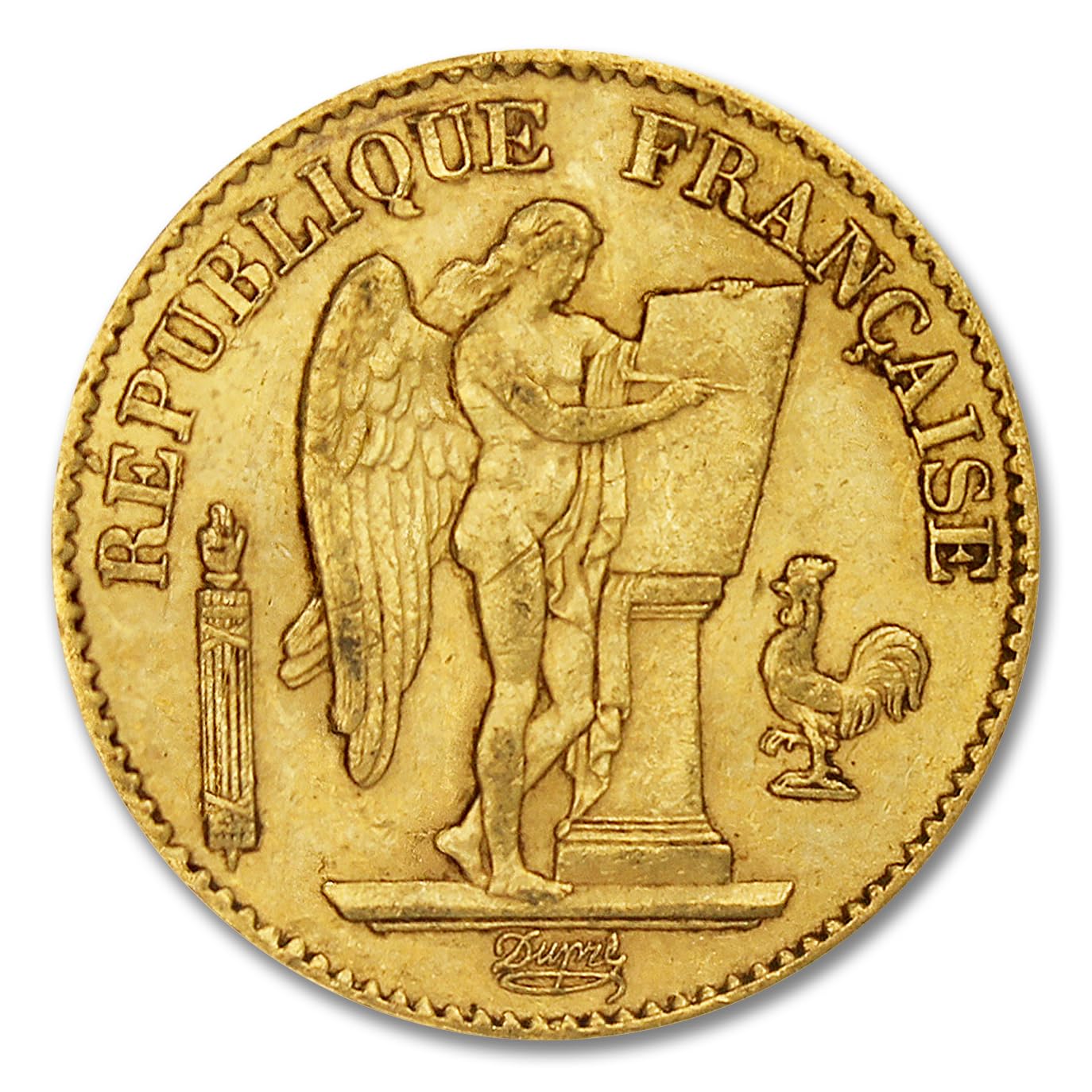 Collectible 1878-1898 French Gold Lucky Angel Coin - About Uncirculated with COA