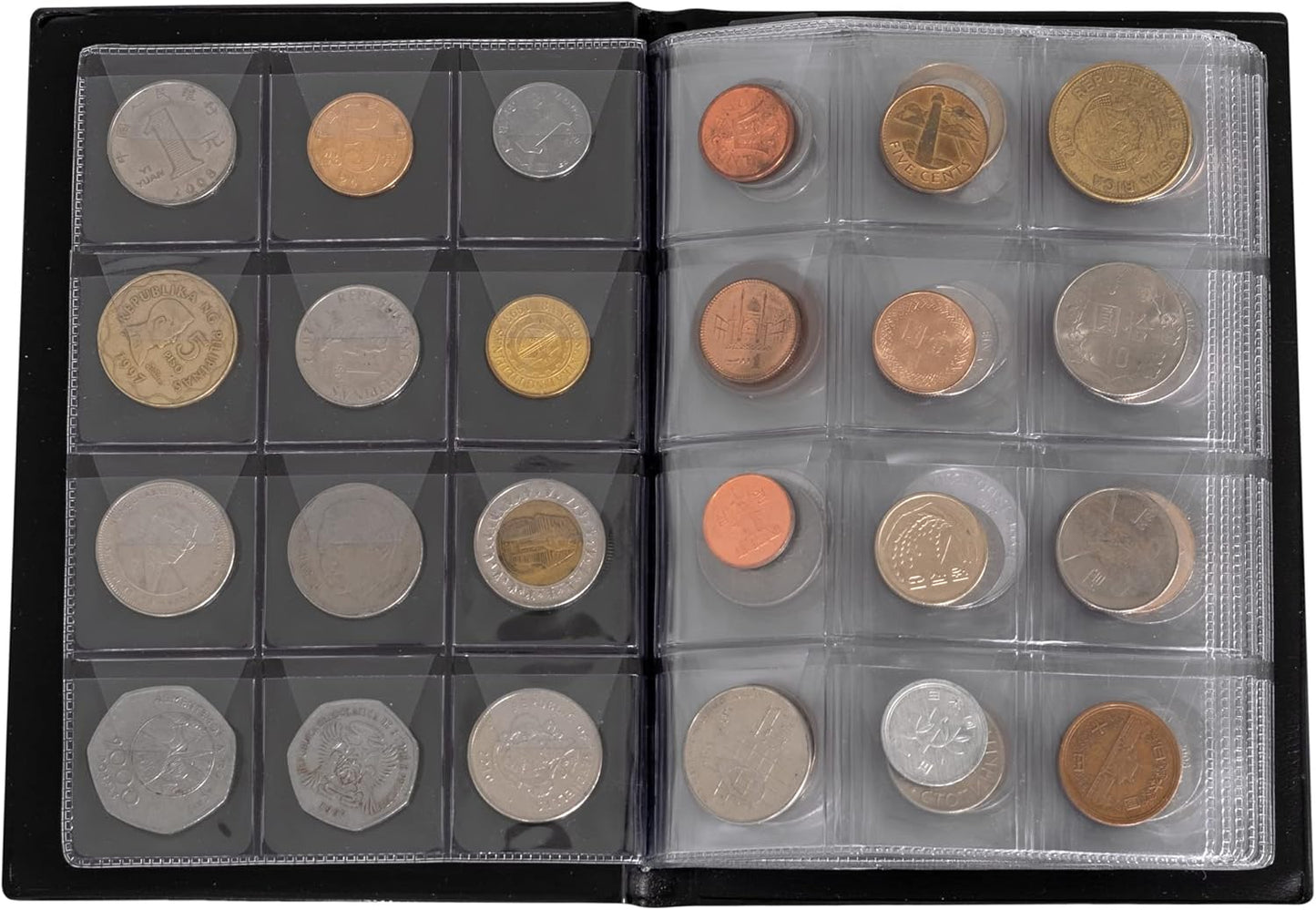 108 Coin Collection Including Currency Album | Full Numismatic Book of Different Coins | 50 Unique Foreign Countries | Complete Coins Collections | Perfect Choice for Money Collectors