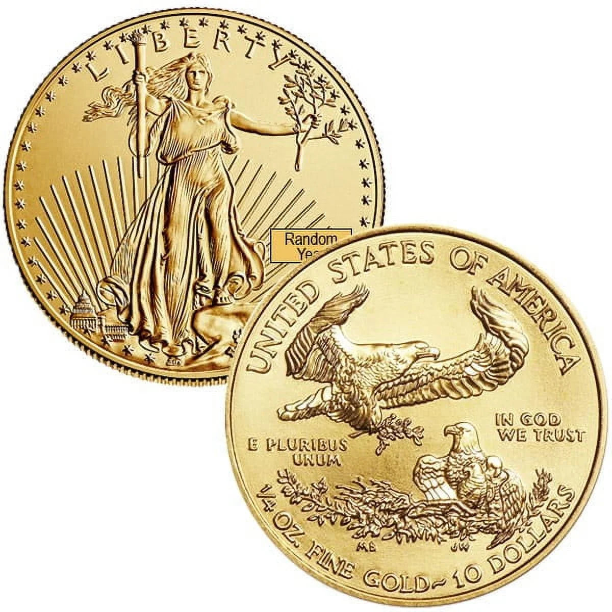 U.S. Mint , 1/4 Oz American Gold Eagle Coin, Type 1 Design (Dates Our Choice), Bullion