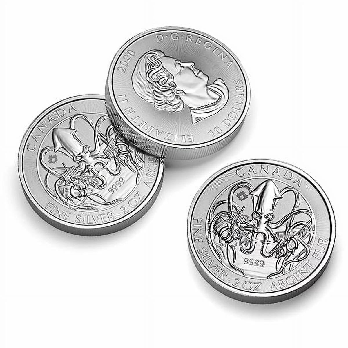 Royal Canadian Mint RCM Creatures of the North; Kraken - 2 Oz Silver Coin .9999 Pure