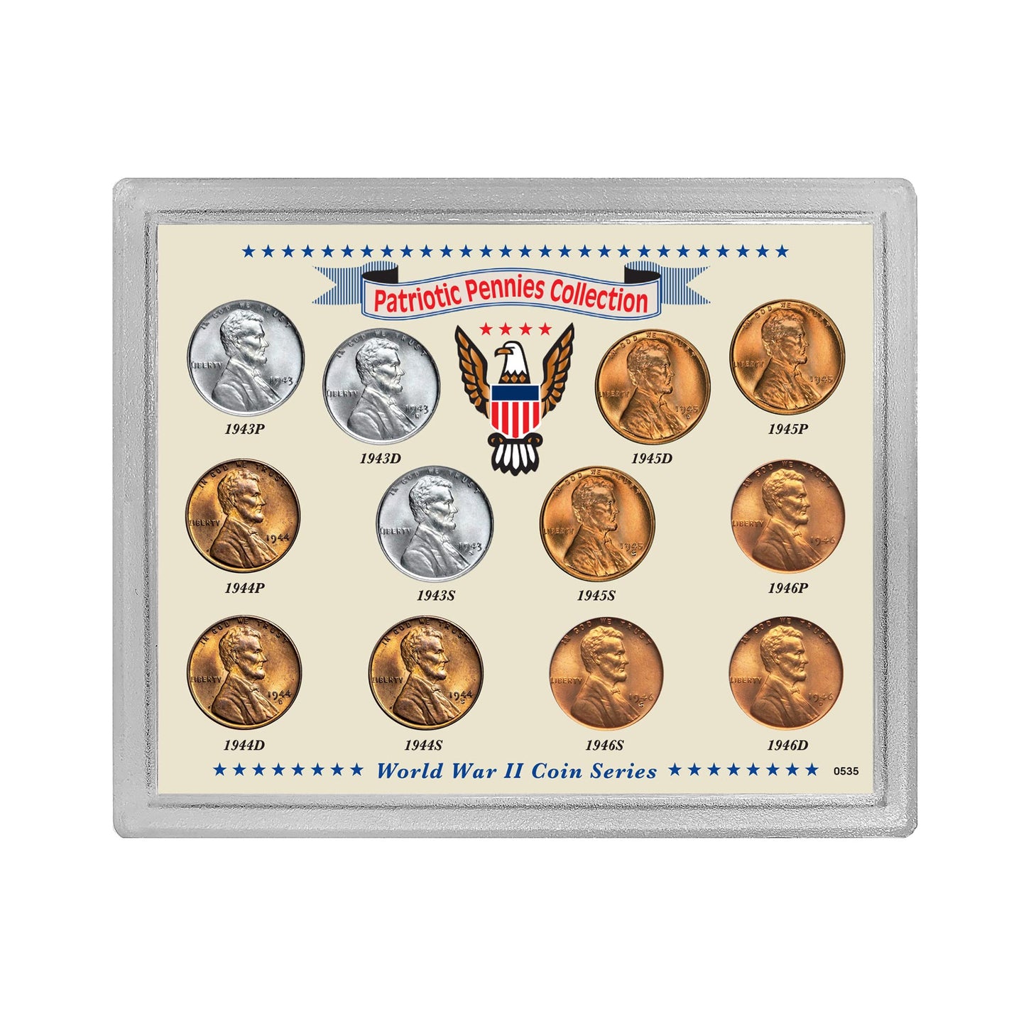 Historical Treasures: WWII Patriotic Pennies Set with Certificate of Authenticity