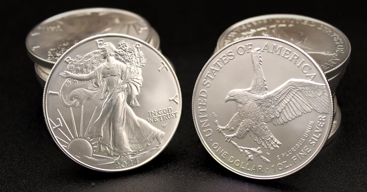 Discover the 2024 1 oz American Eagle Silver Bullion Coin in Brilliant Uncirculated Condition!