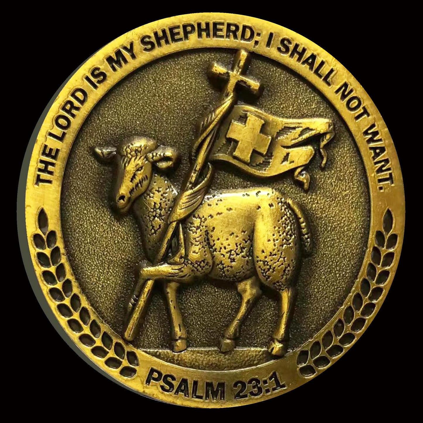 Divine Shepherd's Guidance Christian Challenge Coin Bible Verse Pocket Token Military Gift