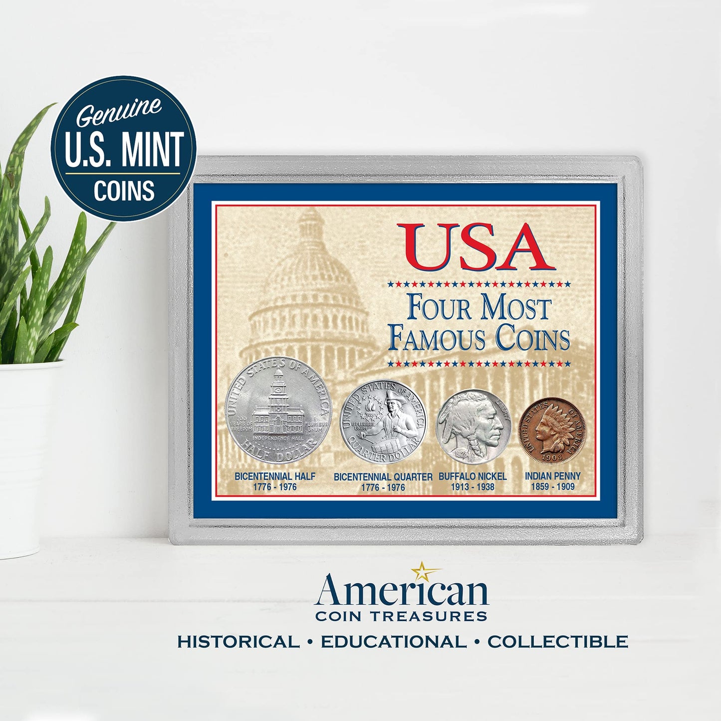 Historic U.S. Coin Collection: Buffalo Nickel, Indian Head Cent, Bicentennial Coins