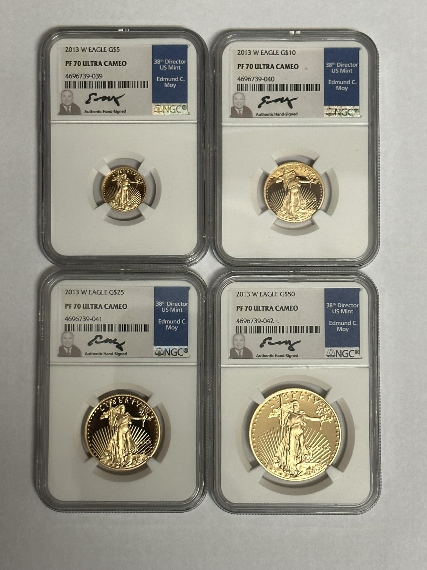 Rare 2013-W Proof Gold American Eagle Set PF70 UC - Moy Signature Collection