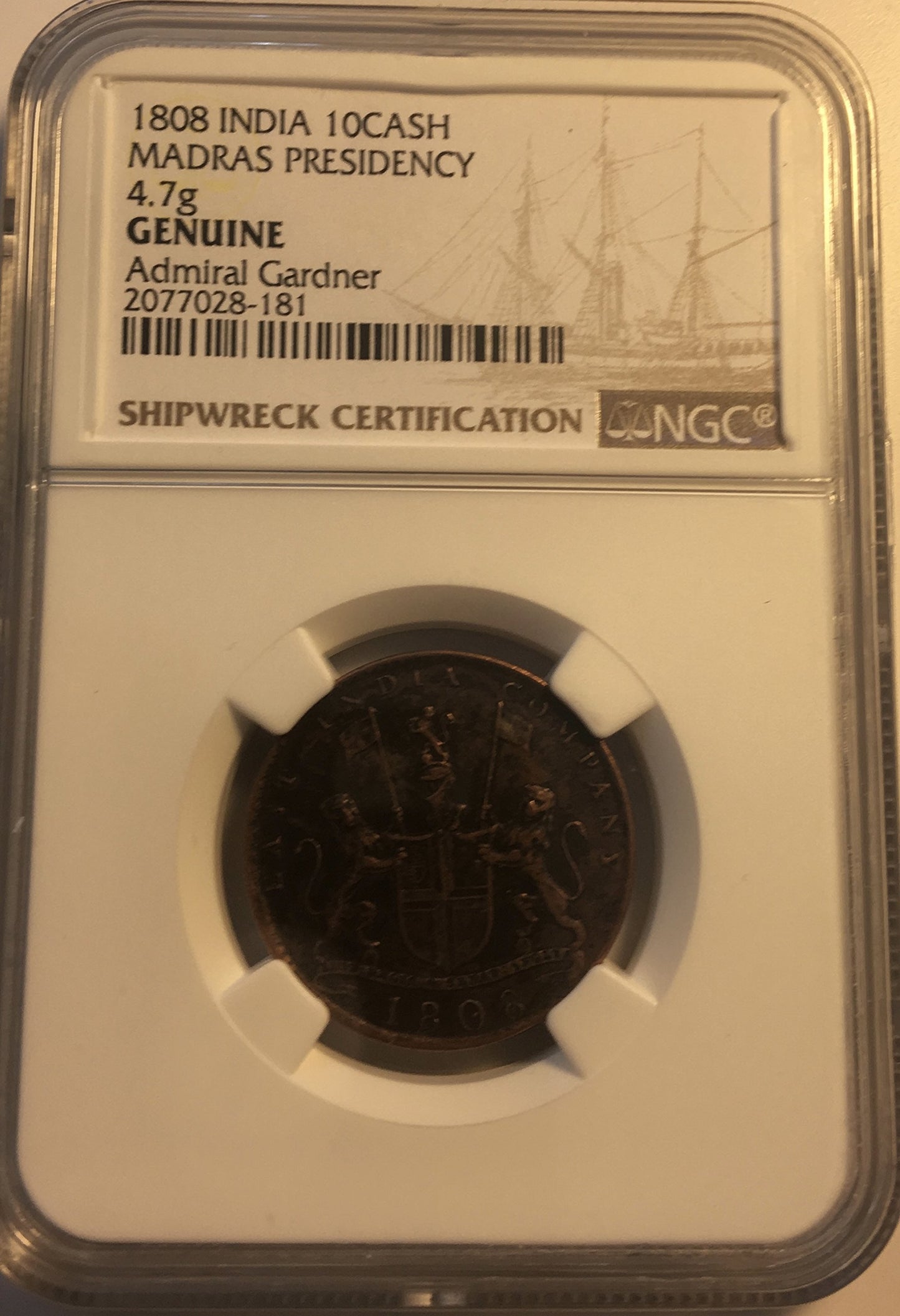 1808 Shipwreck Coin Admiral Gardner $10 NGC High Grade