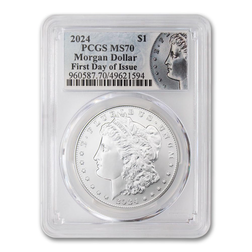 2024 American Silver Morgan Dollar Coin MS-70 (First Day of Issue) with Original Government Packaging $1 MS70 PCGS