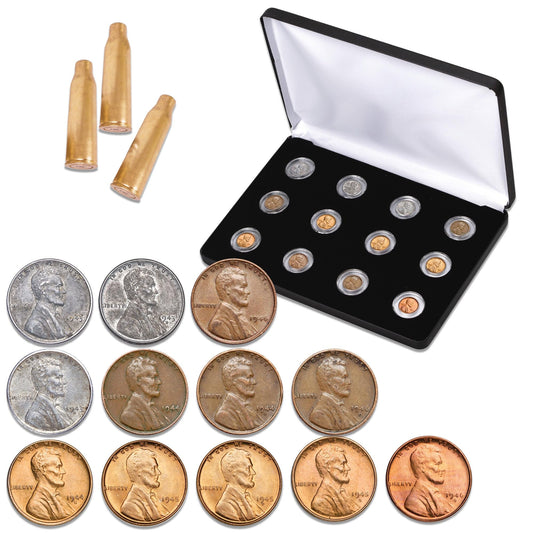 1943-1946 World War II Lincoln Cent 12-Coin Set with Case