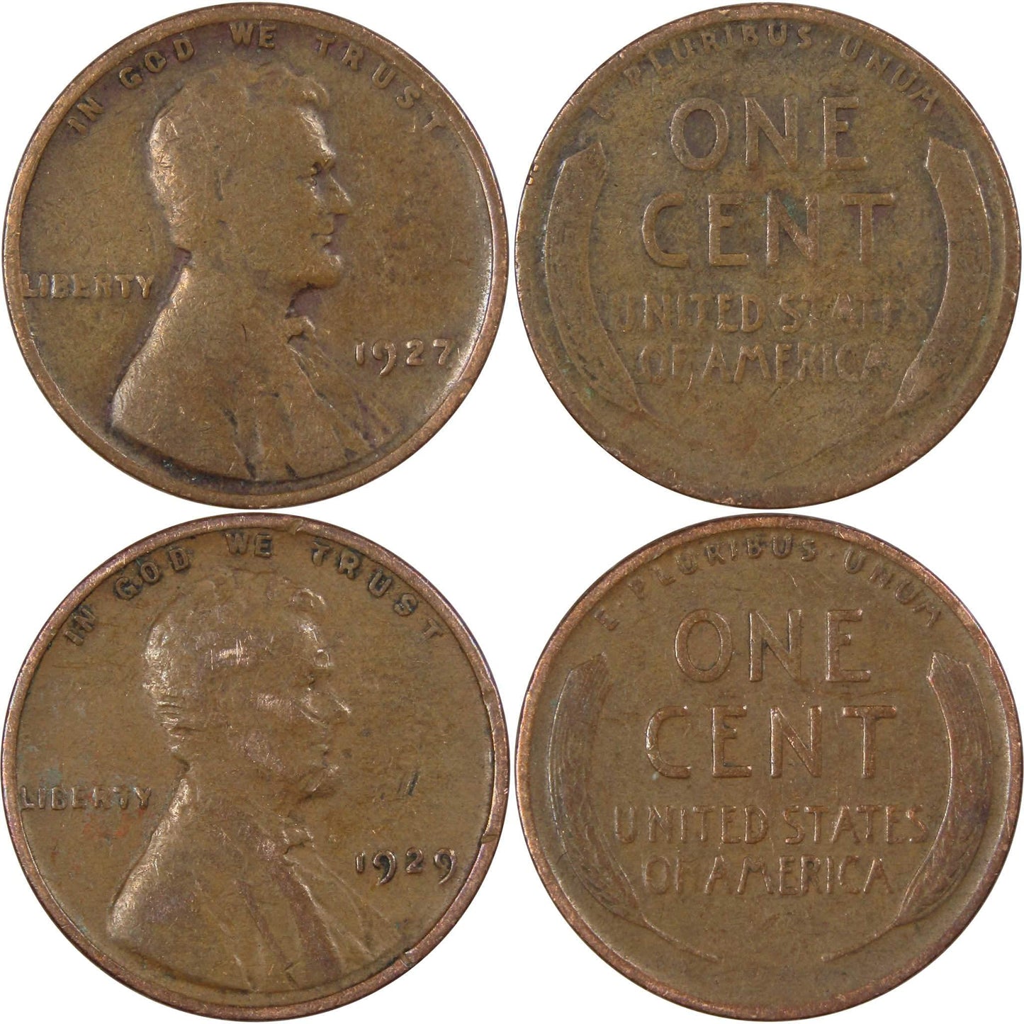 Pre-1930 Lincoln Wheat Cent 10 Piece Set Bronze Penny 1c Coins