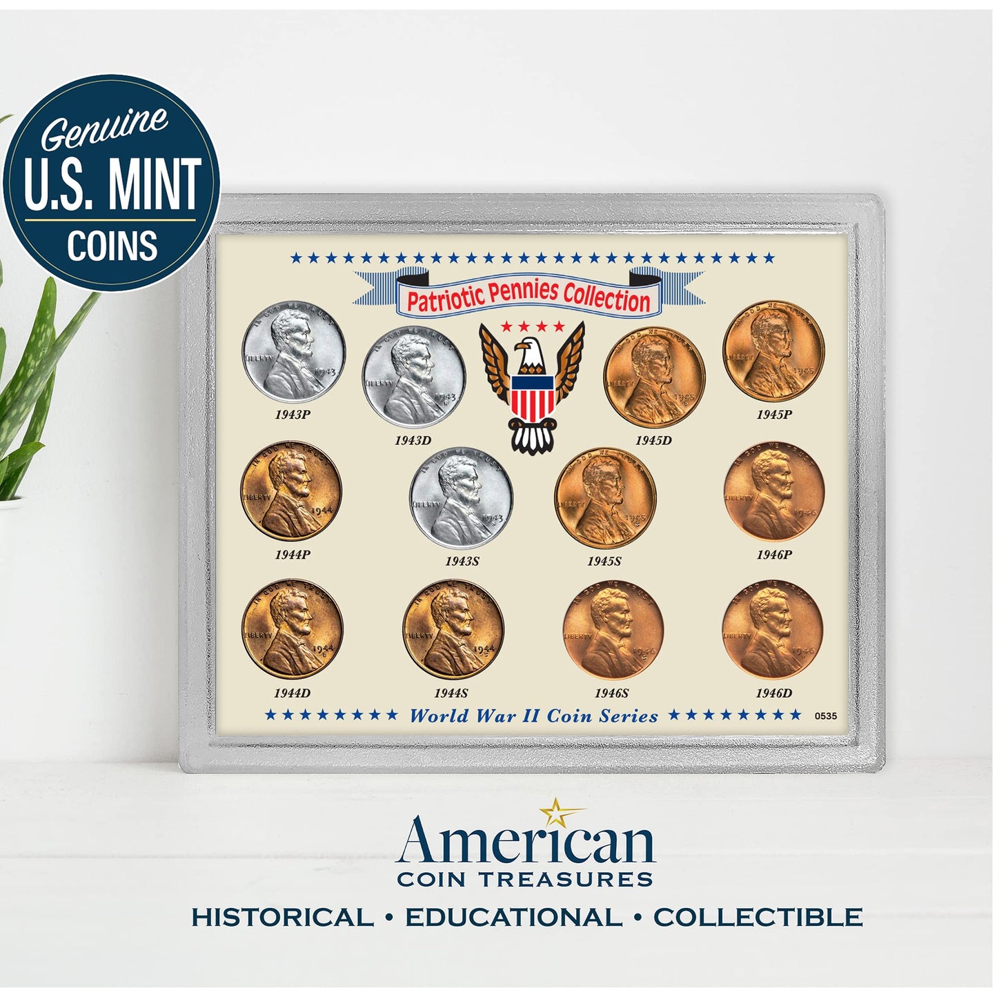 Historical Treasures: WWII Patriotic Pennies Set with Certificate of Authenticity