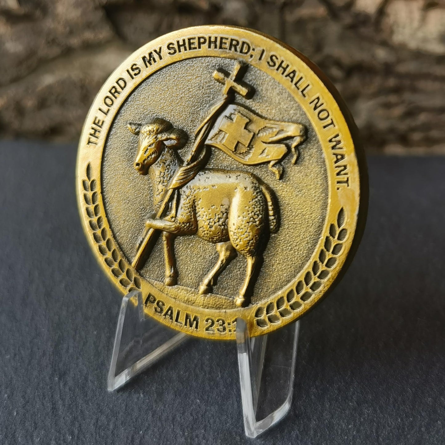 Divine Shepherd's Guidance Christian Challenge Coin Bible Verse Pocket Token Military Gift